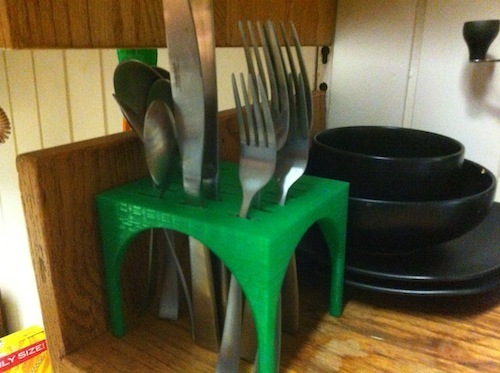 slotted silverware holder