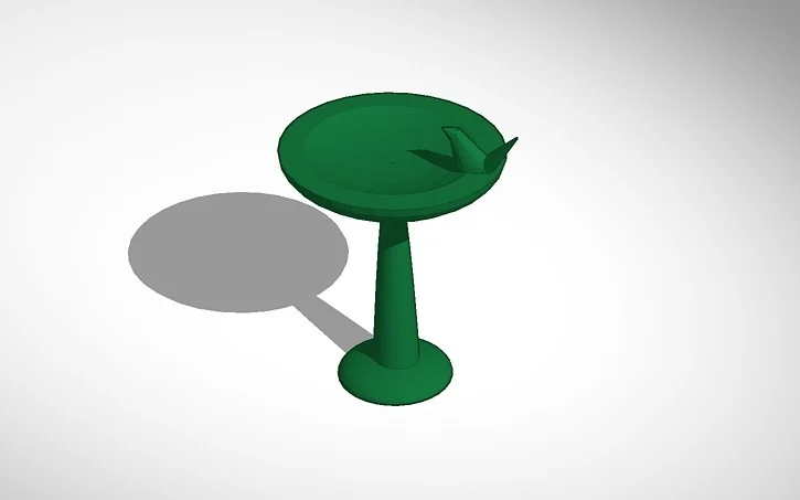 bird bath with bird