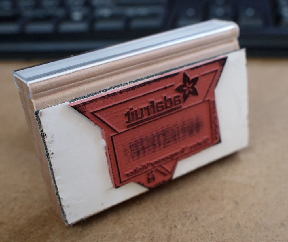 Hackerspace passport stamp laser template