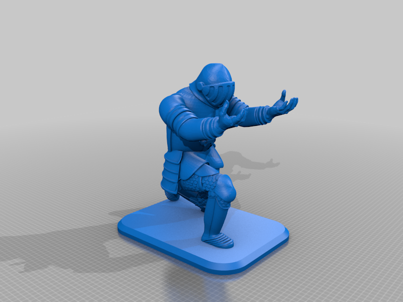 Knight Pen Holder repaired and scaled (new hands!)