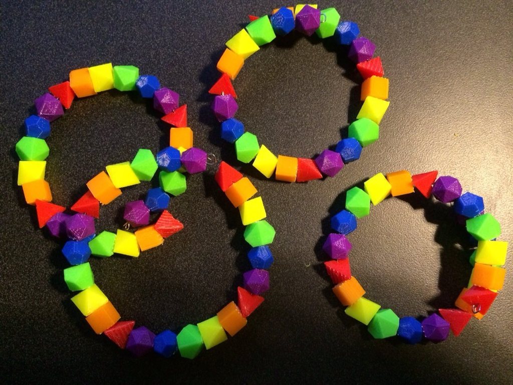 Platonic solid/Polyhedral dice bracelet beads