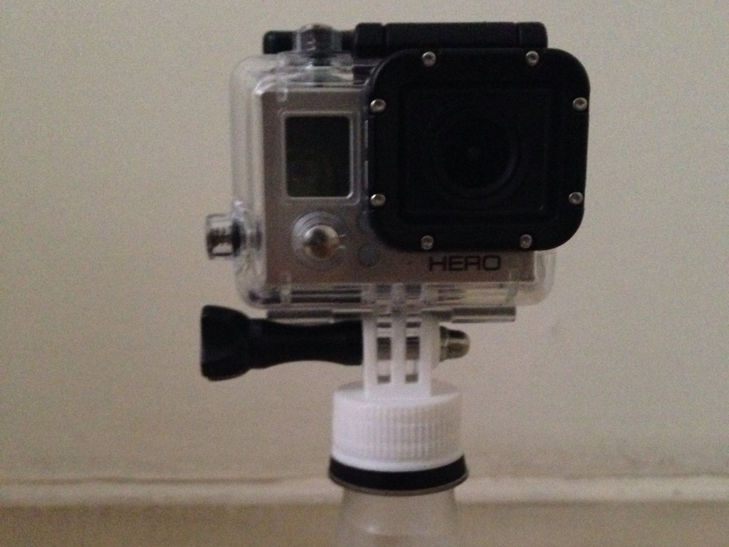 Bottle cap mount for Go Pro