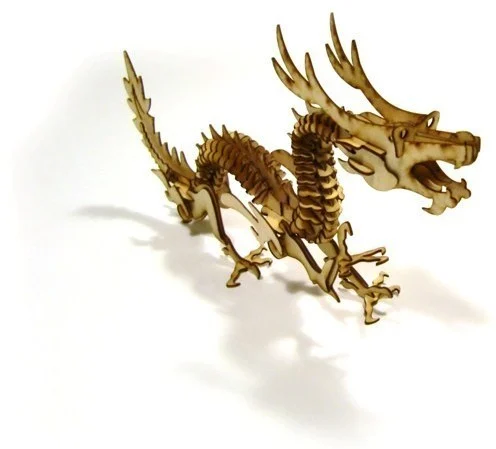 LaserCut - 3D puzzle dragon