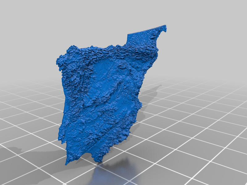 Iberia Mountains - A 3D topography map