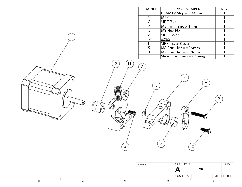Spring-loaded Replicator 1 Drive Block - Modified Lever