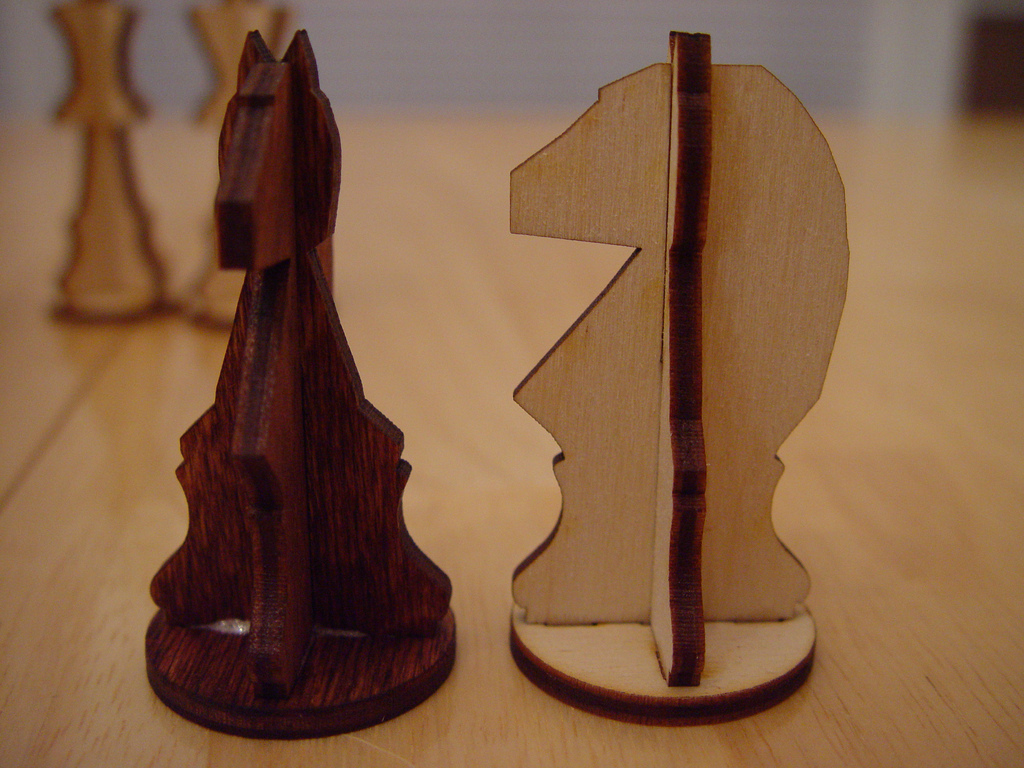 Plywood chess set