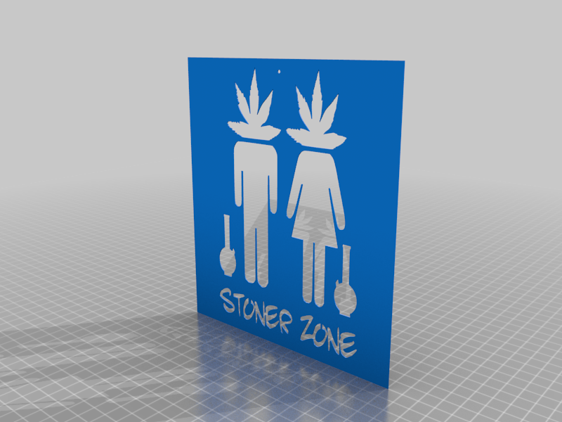stoner weed  smoke zone doorplate or wall