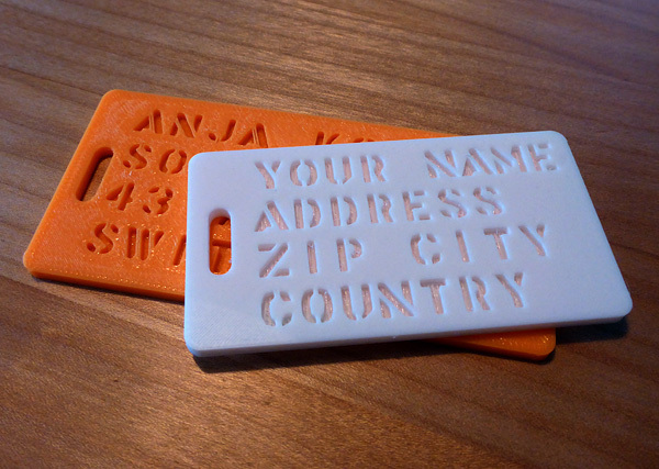 Parametric luggage label