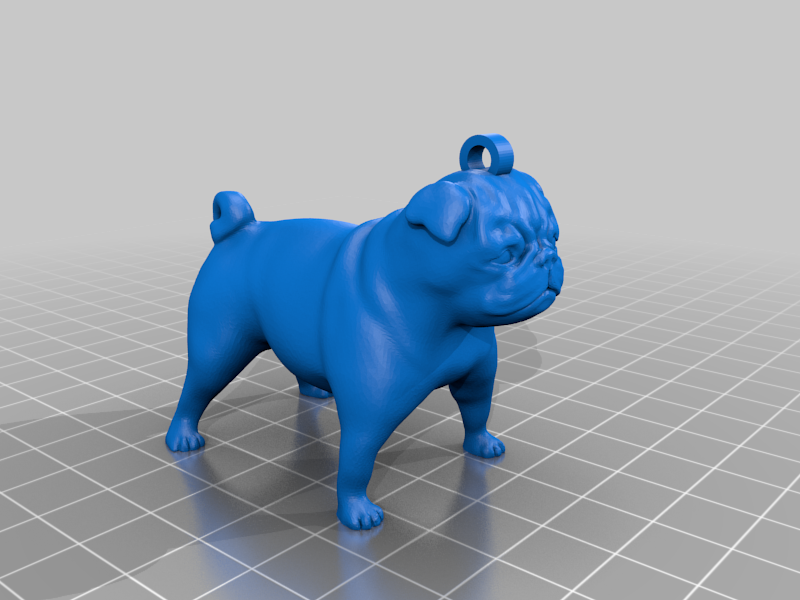 Pug Keychain