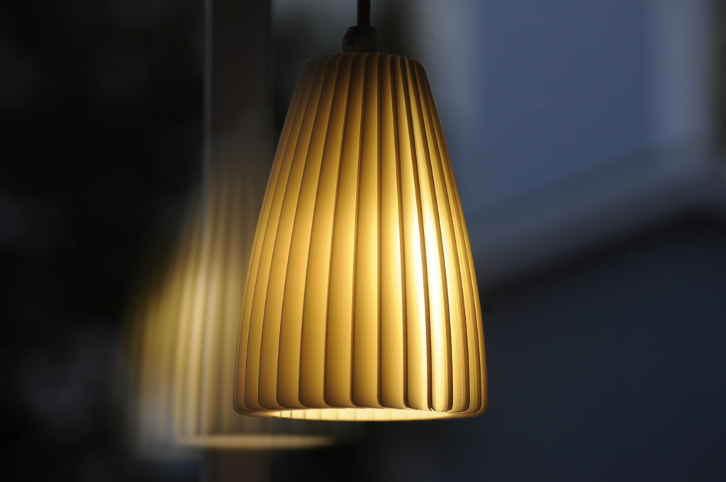 Folded plastic lamp shade