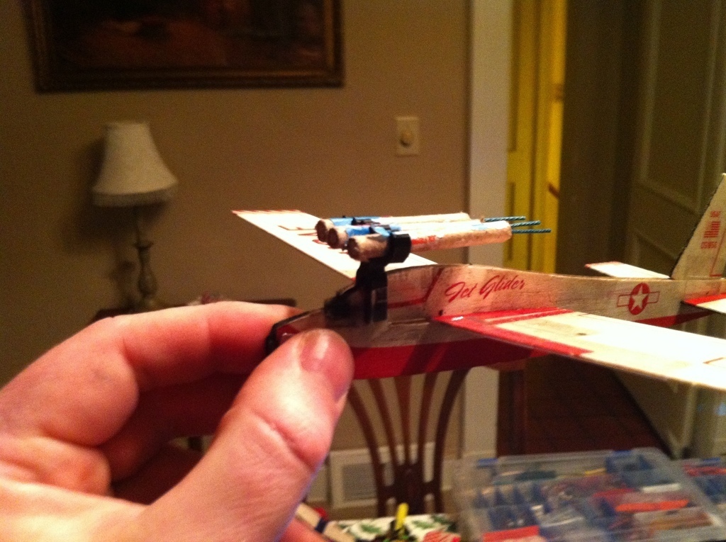 Bottle Rocket Motor Mount for Balsa Plane