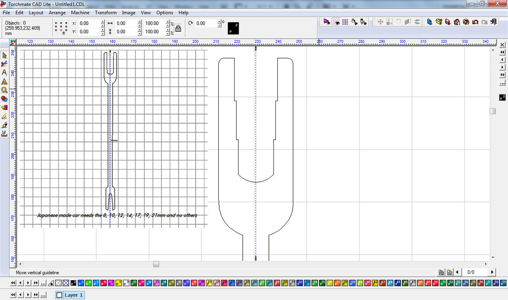 Multi Wrench 2 for Japanese cars. CNC plasma, waterjet or laser