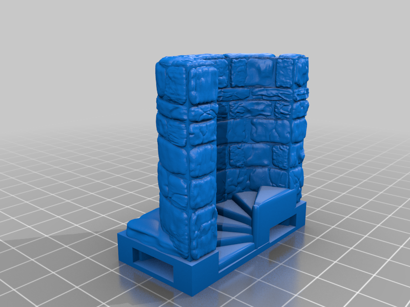OpenForge 2.0 Spiral Stair with Wall (ORIG) OpenLock Base