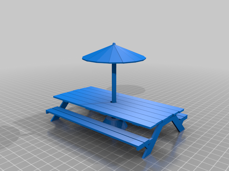 picnic table with umbrella