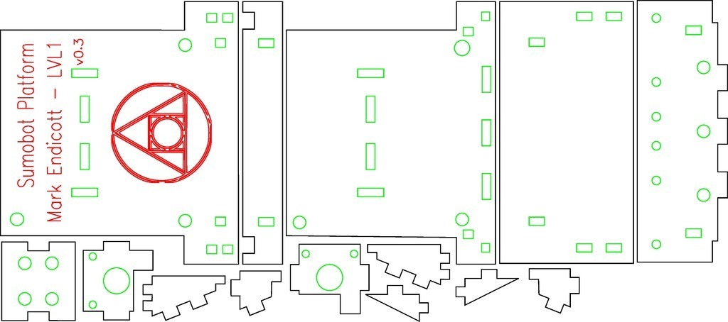 Laser-cuttable SumoBot chassis