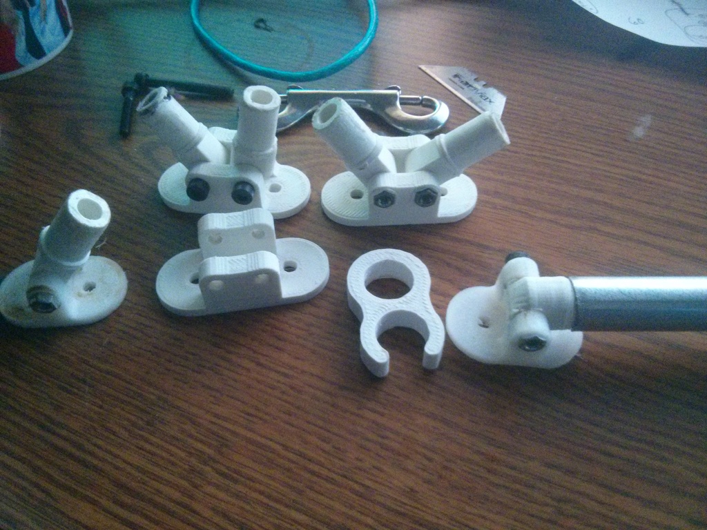 Conduit Bimini fittings for duck boat blind