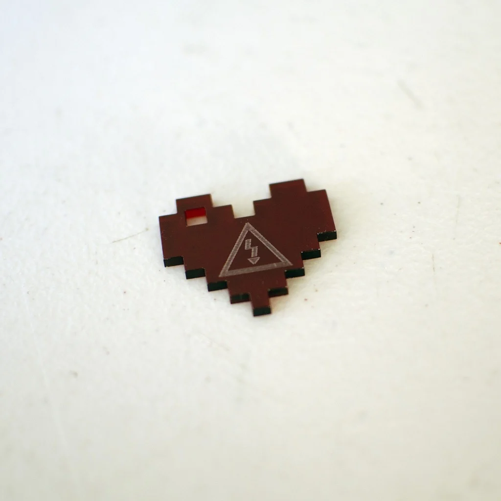 CRASH Space Logo 8-Bit Heart Pendant