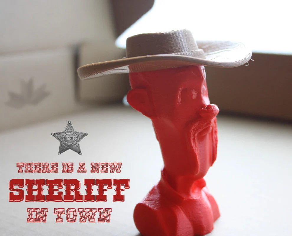 Cowboy bust with hat