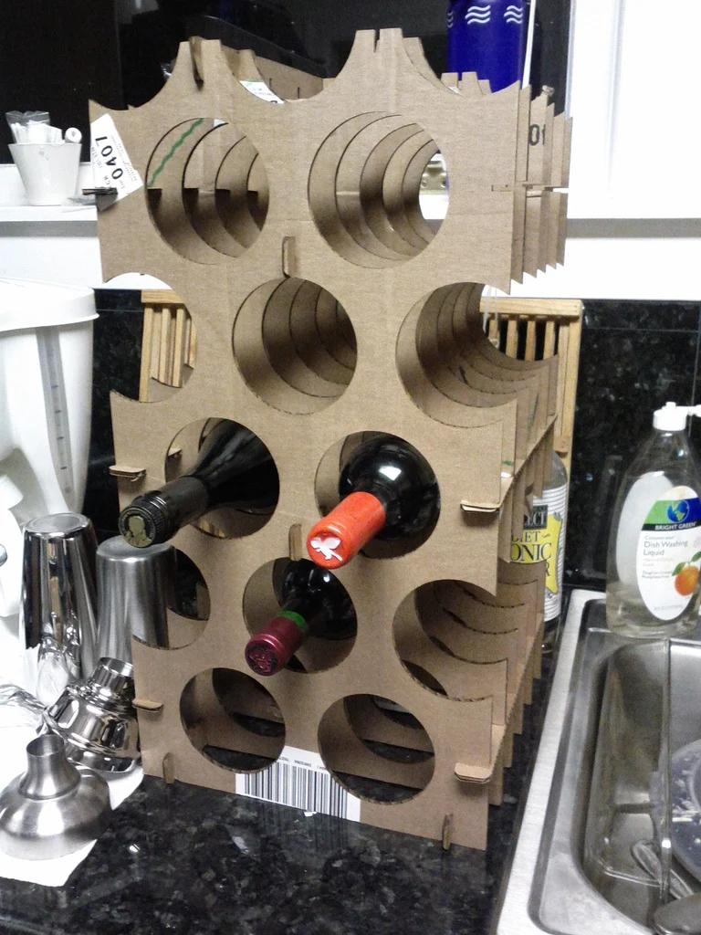 Simple Cardboard Wine Rack v1