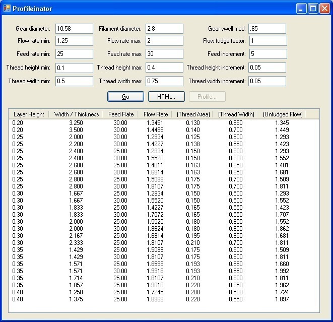 Solving for skeinforge flow rate