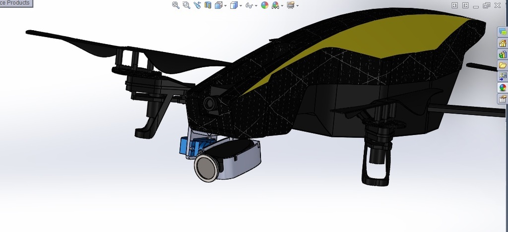 Parrot Ar drone 2.0 one axis camera gimbal (V2 updated)