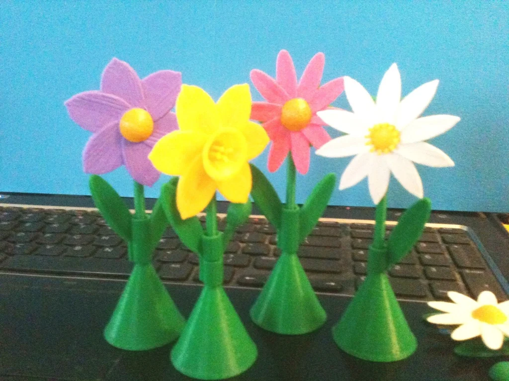 Flower Signs on stems, as pins, as magnets