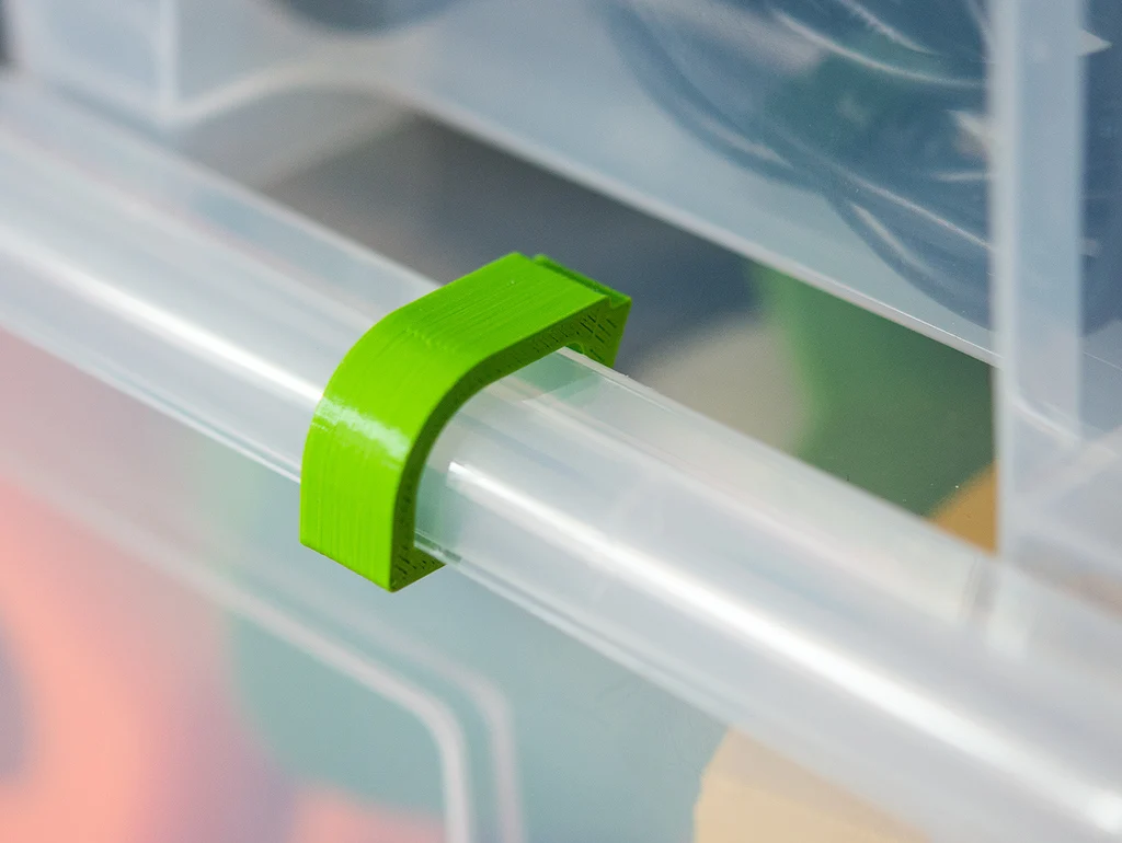 Lid clips for the smaller IKEA SAMLA storage boxes