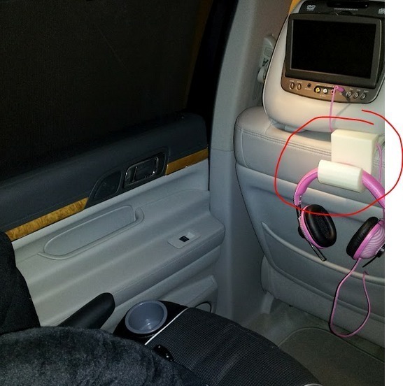 Headrest Headphone Hook System