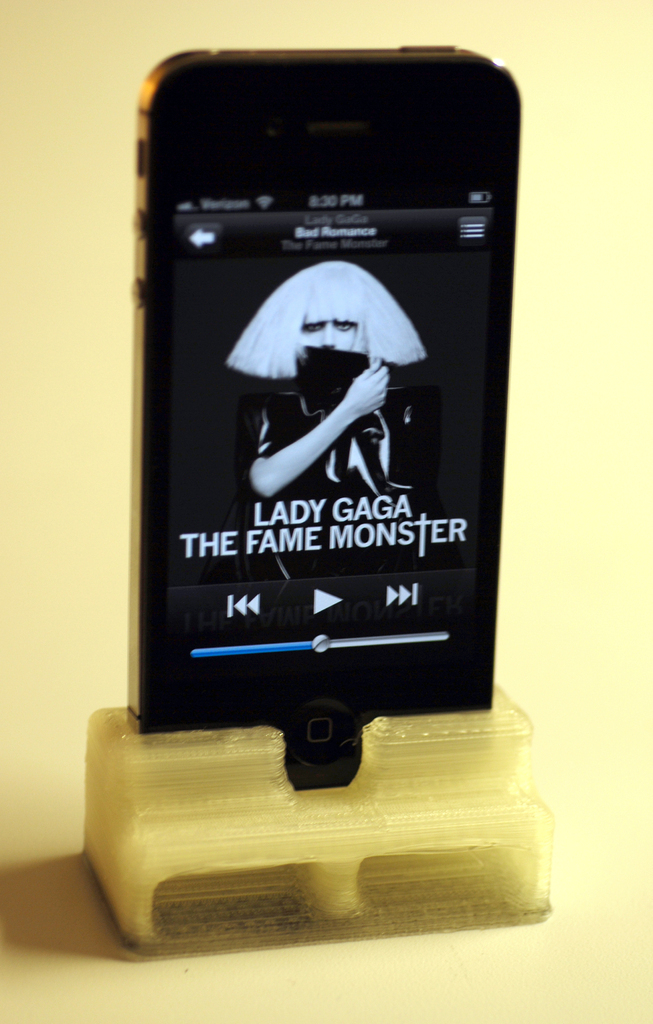iPhone holder with speaker cone
