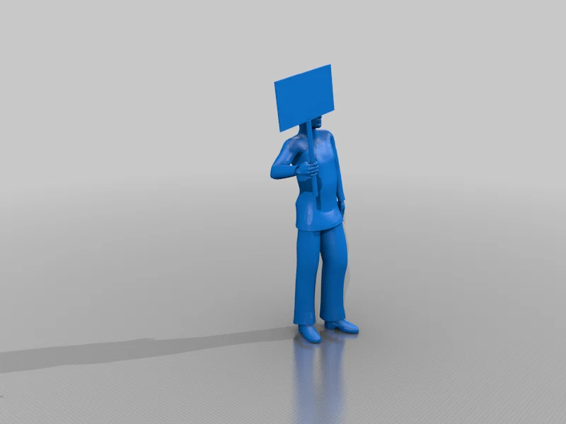 Male holding sign plate HQ