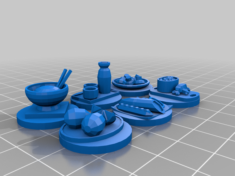 Food Tokens for Board Game Fish Cook.