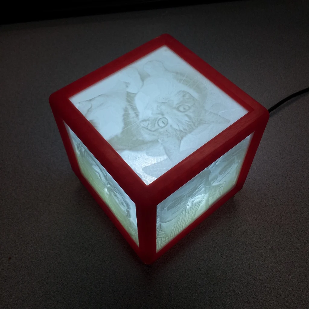 Lithophane Box Lamp (LED/USB powered)