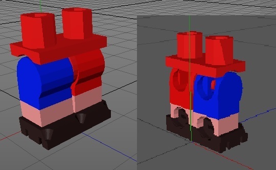 Lego Pant Printable as 4 Parts / Colours