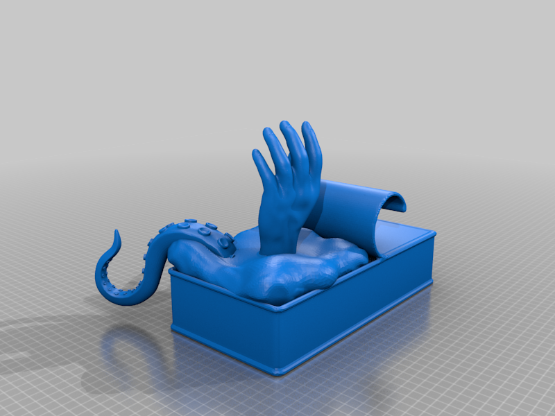 Drowning in tuna can with tentacle