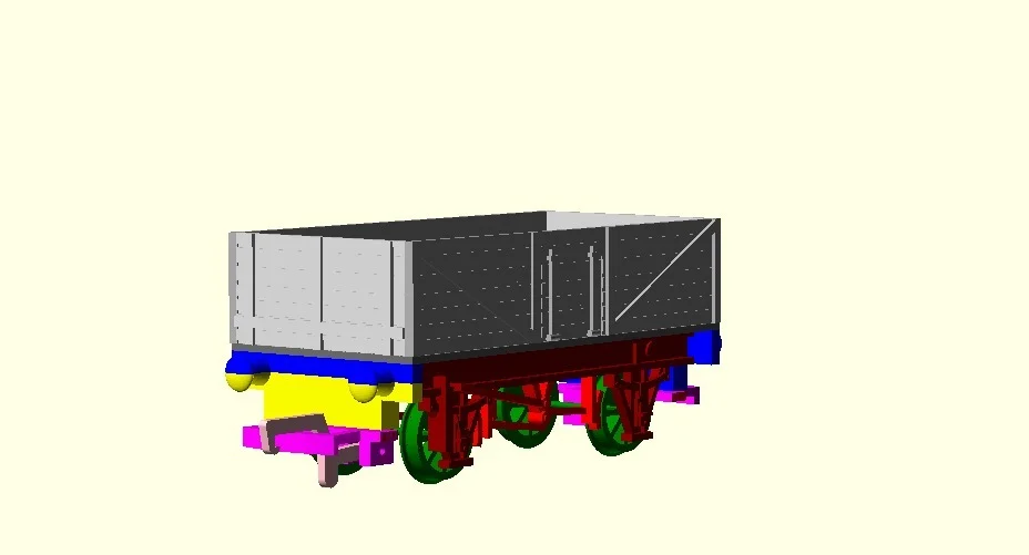 british old time freight car, H0 scale