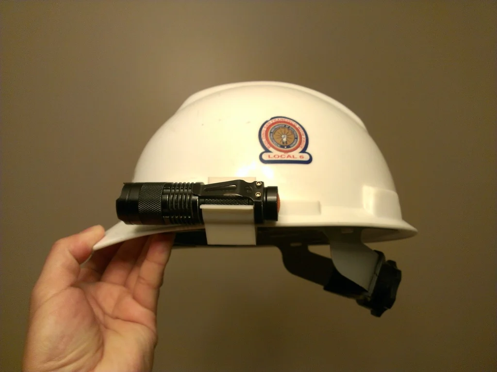 Clamp-on Hardhat Flashlight Clip