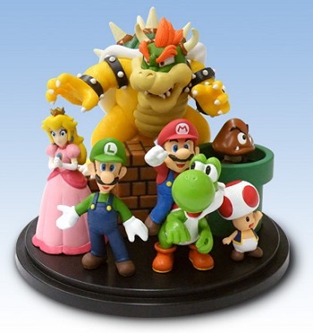 Partially failed Mario figurine stand
