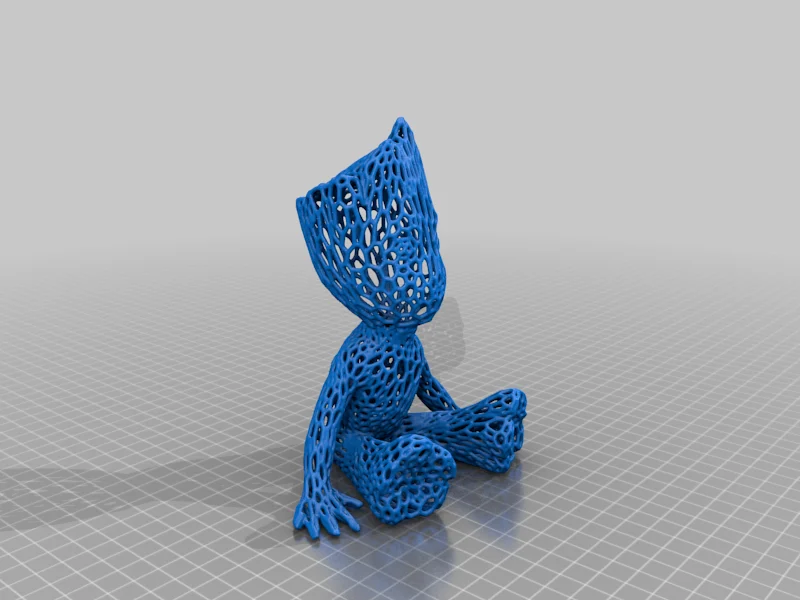 baby groot sitting voronoi
