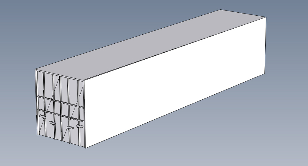40 Ft Smooth Box Container HO Scale