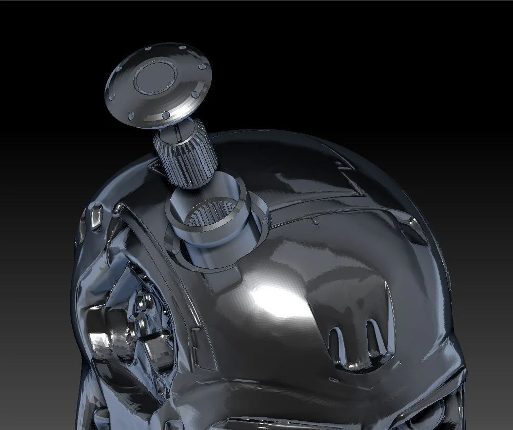 Terminator Skull with CPU Core housing and Plug (Hi res, smooth no sanding version!)