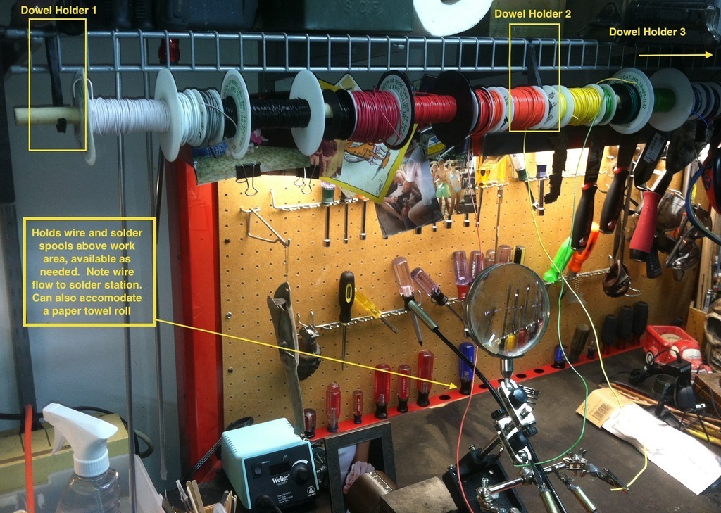 Part for Spool and Tool Hanger Above Work Bench