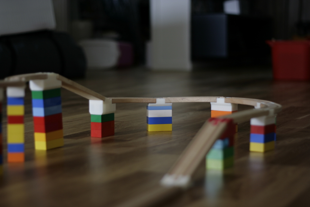 Brio wooden train bridge supports