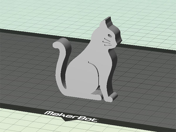 Cat - Sitting with Whiskers (Countersunk Grooves)