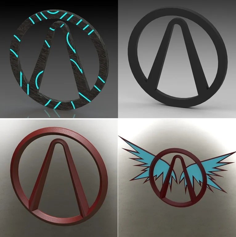 Assortment of Borderlands logos