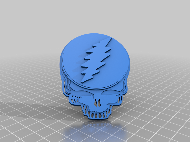 Grateful Dead Skull w Elevated Lightening Bolt