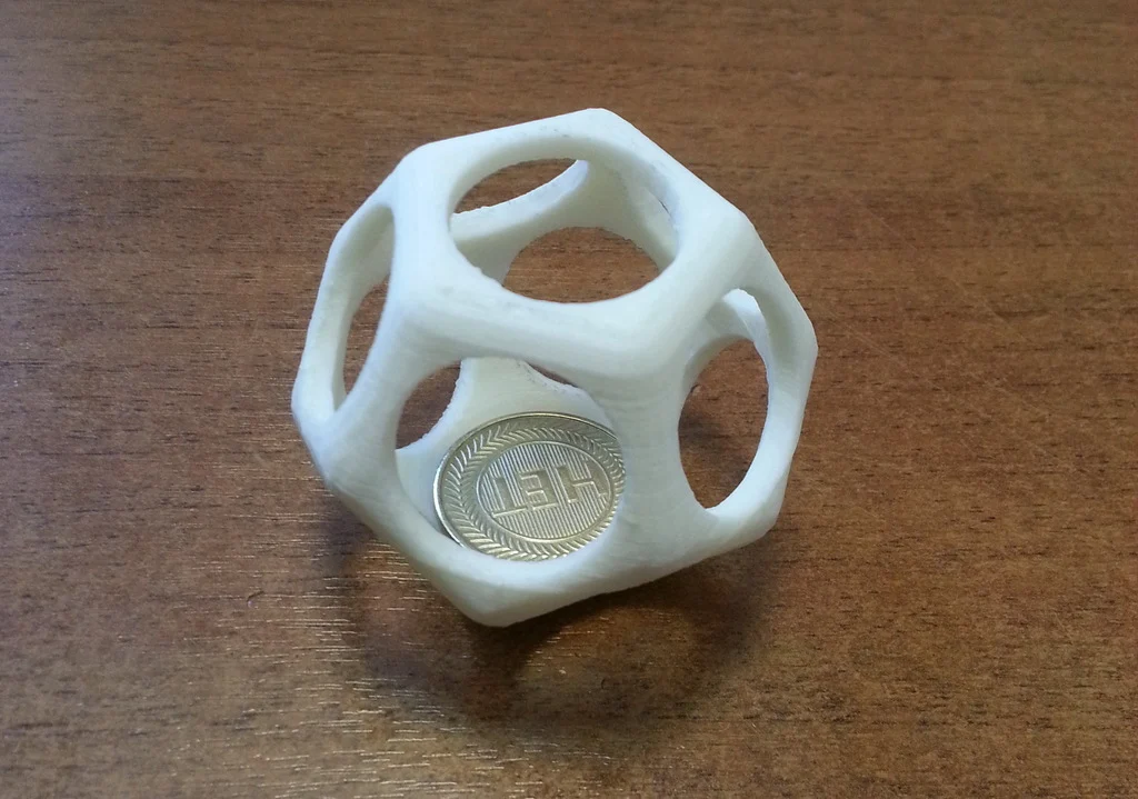 Dodecahedron Coin Trap for coins over 20mm diameter