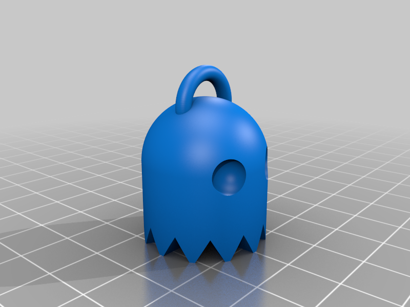 Pacman ghost keychain