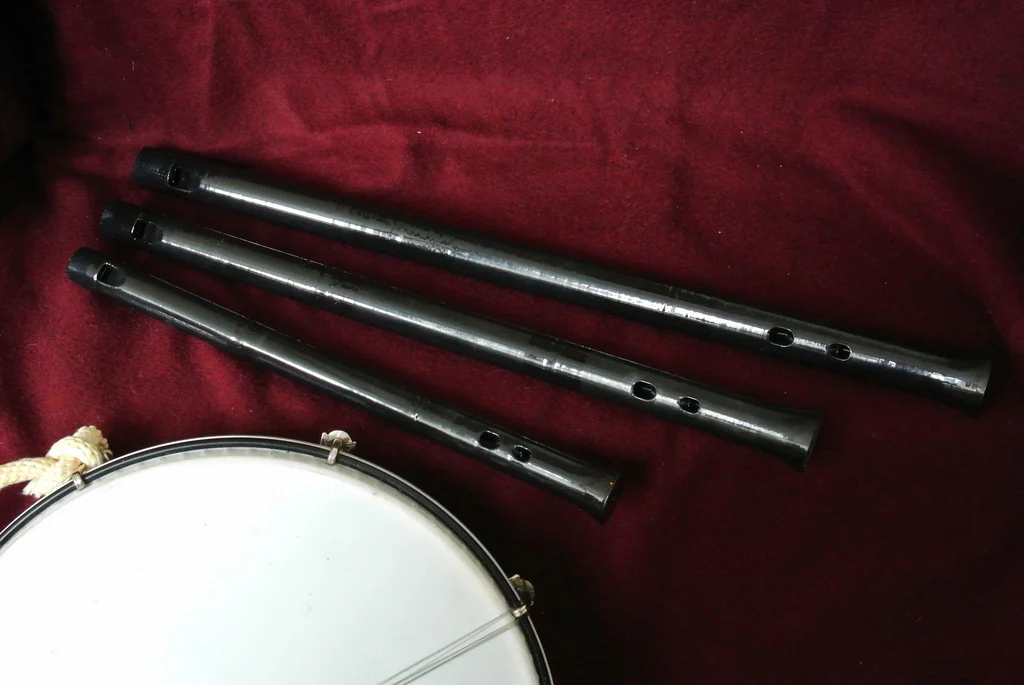 Tabor pipes in G, Bb, C, and D