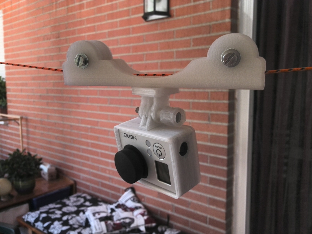 Very simple cablecam dolly for GoPro Hero3