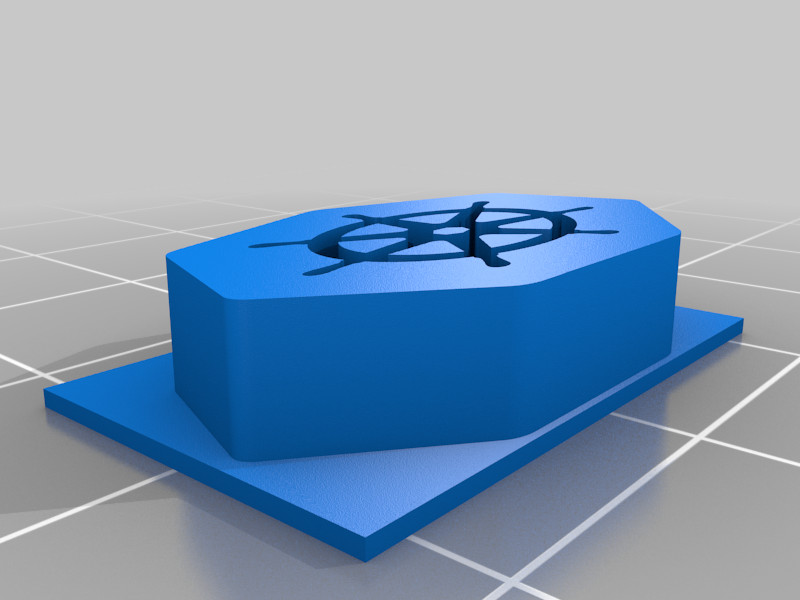 Kubernetes logo extruded